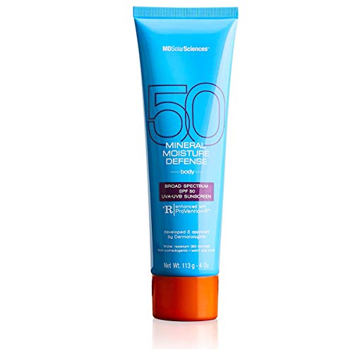 MDSolarSciences Mineral Moisture Defense SPF 50, Safe + Natural Oil-Free Formula Locks in Moisture and Protects Skin with Active Zinc Oxide, Unscented, 4 Fl Oz