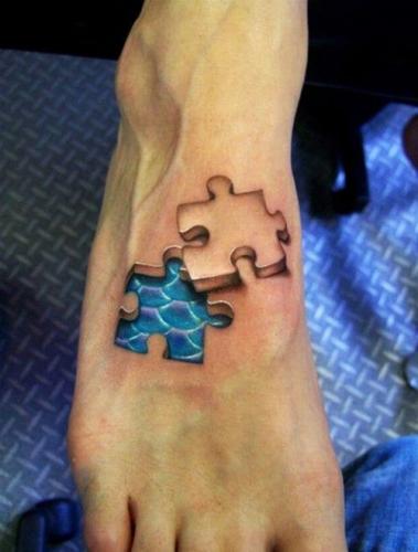 Tatuaje 3D Pieza de rompecabeza