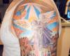 Angel fountain tattoo