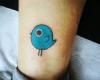 Tatuaje de pajarito celeste