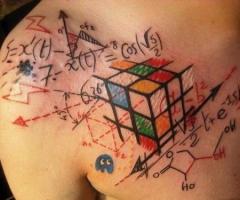 Resolución del cubo de rubik tatuado