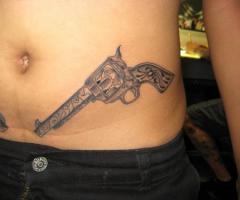Guns, weapons, army symbols tattoo