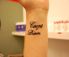 Carpe diem on wrist