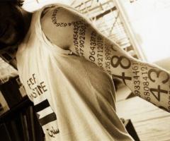 Numbers sleeve tattoo