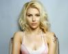 Scarlett Johansson with fake tattoos