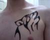 Tribal wolf tattoo