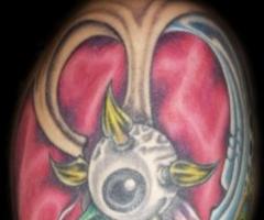 Biomech skull tattoo