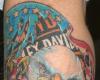 American flag, eagle and Harley Davidson tattoo