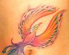 Pajaro de fenix en el ombligo