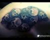 Heartagram and skulls