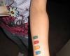 Tatuaje de los botones del Guitar Hero