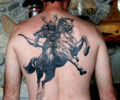 Samurai On a Horse back tattoo