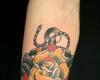 Anchor rose traditional tattoo