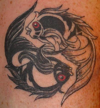 Black and White Fish Yin Yang tattoo