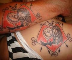 Couple Jack Skellington and Sally tattoo