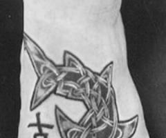 Tribal hammerhead shark tattoo