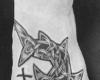 Tribal hammerhead shark tattoo