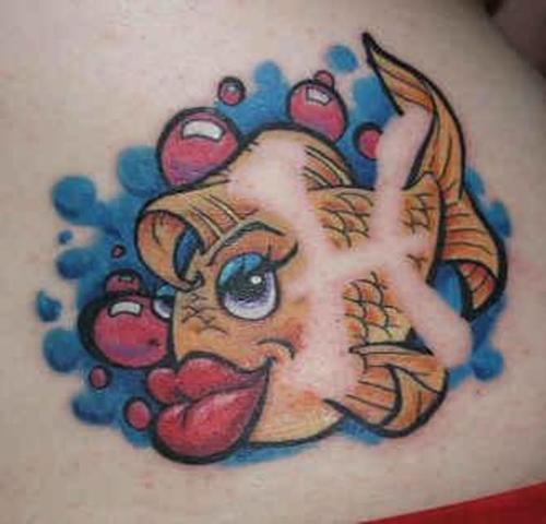 Sexy female fish tattoo