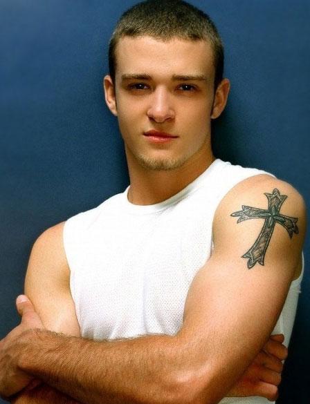 Justin Timberlake tattoo cross