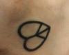 Peace and love symbol tattoo on foot
