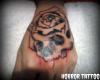 Skull and rose