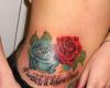 Rosa celeste y roja