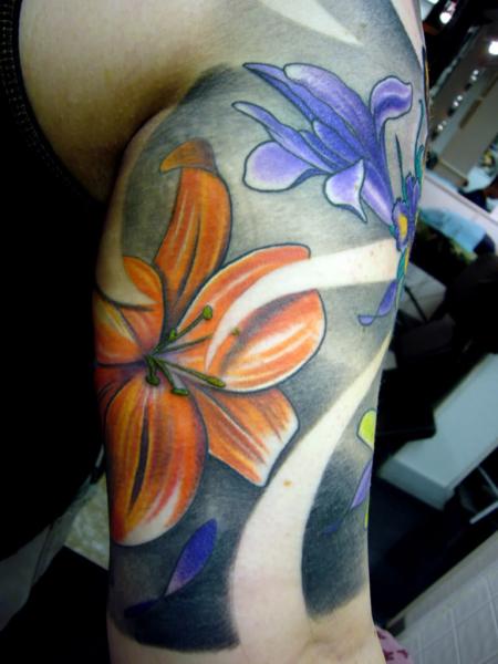 Flowers orange and violet