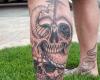 Skull with snake