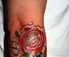 Rose and diamond tattoo