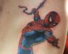 Spiderman flying tattoo