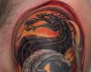 Tattoo Scorpion y logo de Mortal Kombat