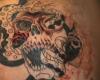 Calavera con Serpiente sobre un As de espadas