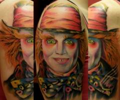 Tattoo de Johnny Depp como El Sombrerero