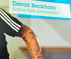 Tatuagem que David Beckham tem em seu braço da mulher Victoria
