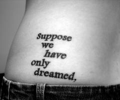 Suppose we have only dreamed