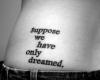 Suppose we have only dreamed