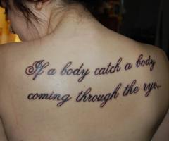 The Catcher in the Rye quote back tattoos