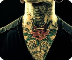 Grunge neck tattoo