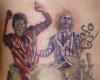 Zombie Michael Jackson riding sidecar with Beetlejuice tattoo