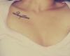 Collarbone lettering tattoo