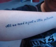 All we need is just a little patience