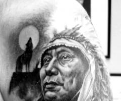 Indian Chief and Wolf