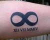 Tattoo Infinito con numeros romanos