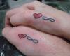 Two heart and two infinity tattoos