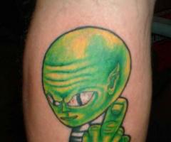 Alien fack you tattoo
