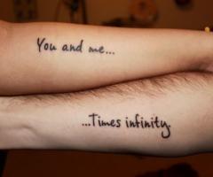 Frase braços infinito e amor