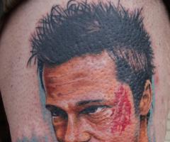 The Fight Club Brad Pitt tattoo