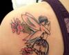 Feminine fairy tattoo for back shoulder