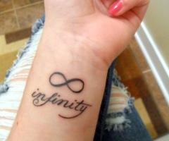 Infinity symbol and letters