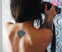 Diamond tattooed girl